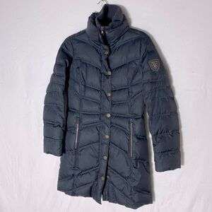 Vintage Esprit Black Down Filled Mid Thigh Puffer Coat XS